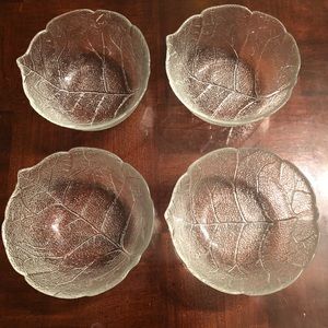 Arcoroc France 4 Fruit Nappy Bowls Aspen Leaf